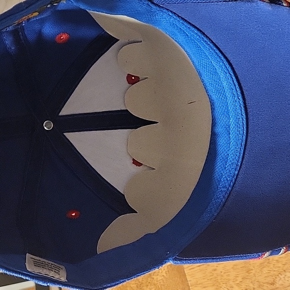 Unique Bass Pro Shops Snapback Blue Hat Red Gray Embroidered Flames & Stars RARE - Picture 5 of 8